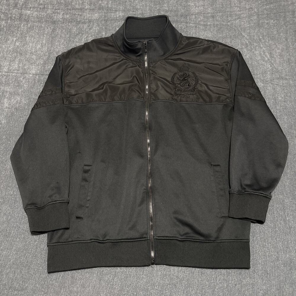 Vintage Y2K Ecko Unltd Rhino Embroidered Full Zip Sweatshirt Black Size 3XL